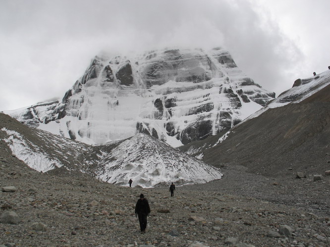 Approaching the glacier on the north face of Mt. Kailash.